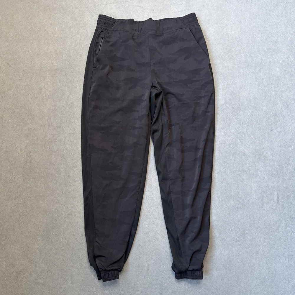 Athleta Brooklyn Lined Joggers Womens 6 Black Camo Zip Pockets Active Dance City